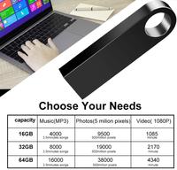Clé USB miniature en métal personnalisée avec logo, de 4 Go à 64 Go, interface USB 2.0, nouveau produit mignon
