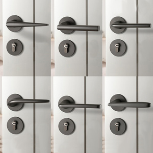 Moderno stile semplice camera da letto interna camera da letto magnetica in legno <span class=keywords><strong>serratura</strong></span> Modulare grigio silenzioso nero maniglie delle finestre - Product Image 3
