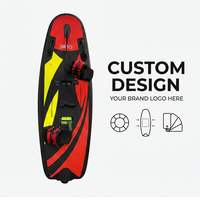 Planche de surf électrique Jet Surfboard 12KW 55KMH EPP Rouge Jaune, Démarrage Facile, Adaptée aux Débutants, avec Sangles de Pied, Dédouanée