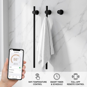 <span class=keywords><strong>Scaldasalviette</strong></span> <span class=keywords><strong>Elettrico</strong></span> da Parete Moderno per Bagno, Nero Opaco, Portasciugamani Riscaldato - Product Image 3