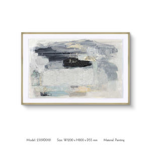 Peinture acrylique abstraite peinte à la main en carton de couleur froide décoration murale meubles de salon design d'intérieur texture bleue peinture à l'huile - Product Image 2