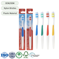 Fabricant de brosses à dents en plastique à poils souples en nylon avec emballage individuel personnalisé en gros avec logo