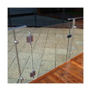 Rampe d'escalier moderne Prima, <span class=keywords><strong>miroir</strong></span>, garde-corps de balcon, garde-corps de véranda, garde-corps en acier inoxydable fixe de luxe, pince en verre, balustrade, main courante pour escalier - Product Image 4