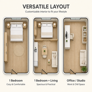 Maisonnette moderne en acier galvanisé, type conteneur, avec salle de bain et cuisine, pour bureau extérieur. - Product Image 3