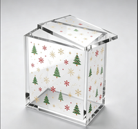 Boîte de présentation acrylique moderne personnalisée pour Noël, 8 mm, transparente et polie, avec couvercle magnétique robuste pour la vente au détail
