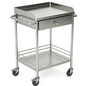 Hospital Medication <b>Trolley</b> with Slide Drawers, Wheeled Stainless Steel Medical <b>Working</b> Cart for Medical Center - Product Image 2