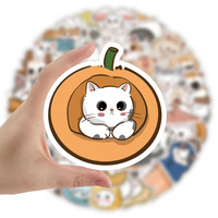 Vente en gros 50 pièces dessin animé mignon chat drôle Animal Graffiti créatif autocollant vélo planche à roulettes voiture casque ordinateur portable