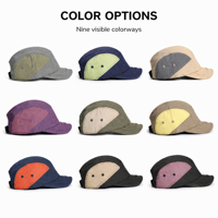 Casquette de baseball à 5 panneaux à séchage rapide avec logo personnalisé, respirante, protection solaire, avec panneaux contrastés pour les loisirs en plein air