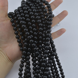 Wholesale 4mm 6mm 8mm 10mm 12mm <strong>Black</strong> Agate Natural Stone Smooth <strong>Black</strong> Onyx Gemstone Round Loose <strong>Beads</strong> for Jewelry Making - Product Image 3