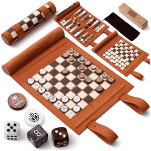 Jeu de backgammon artisanal de haute qualité avec logo personnalisé, motif uni, style championnat, idée cadeau tendance, jeu de société - Product Image 1