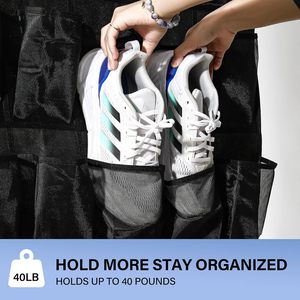 Organisateur de chaussures suspendu sur porte grande capacité avec 35 poches en maille respirante - Product Image 3