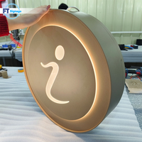 Enseigne lumineuse LED ronde personnalisée, logo en acrylique, enseigne publicitaire murale illuminée pour boutique, café, restaurant