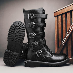 Botas de Motocicleta para Hombre, Estilo Punk Heavy Metal, Cuatro Estaciones, Talla Grande, Retro, Versátiles, a la Moda, para Trabajo - Product Image 2