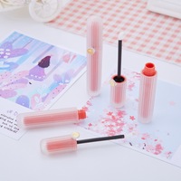 Tube de récipients de brillant à lèvres de pinceau vide en plastique rose de 4ml personnalisé pour l'emballage cosmétique de maquillage