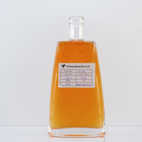 750ml forme trapézoïdale carrée personnalisée conception spéciale bouteilles en verre 500ml pour vodka whisky tequila paquet