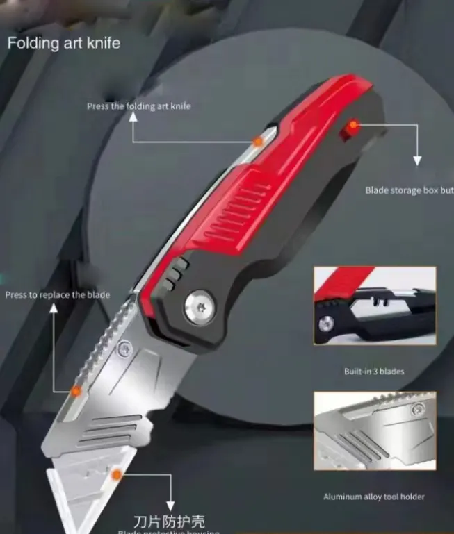 بيع مباشر من المصنع سكين بلاستيكية قابلة للطي متعددة الوظائف من سبائك الزنك