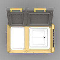 Toby kulkas mobil Mini portabel, 2023 kulkas mobil Mini, kulkas Freezer 12/24v Dc zona ganda, obral baru, 35,45,55L untuk berkemah