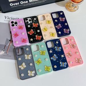Thời trang 3D bướm keo điện thoại di động trường hợp cho cô gái shinning long lanh Cover quay lại cho iPhone 16 - Product Image 5