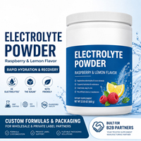 Poudre d'électrolytes sans sucre pour l'hydratation et la récupération sportive, mélange énergétique, fabricant OEM ODM, usage quotidien, 24 mois