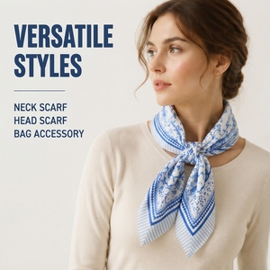 Foulard carré imprimé 100 % coton personnalisé de 24 pouces, bandana personnalisé, foulard pour le cou et la tête, accessoire de sac, marque privée OEM - Product Image 5