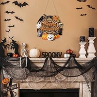 Décoration murale plate en bois MM pour Halloween, idéale pour les fêtes effrayantes, maisons hantées et célébrations de vacances – Vente en gros usine