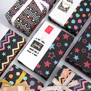 Hengwen Holiday Black Striped Gift Wrapping Paper For Birthday Craft DIY Book Cover Wholesale Available - Product Image 2