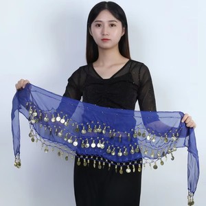 J609 Sciarpa da Danza del Ventre con Paillettes per <span class=keywords><strong>Donna</strong></span>, Cintura Avvolgente, Gonna per Spettacoli e Festival, Taglia Unica - Product Image 6