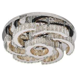 Plafonnier LED rond de luxe moderne en cristal nouveau design éclairage intérieur décoration contrôlée par application pour le salon - Product Image 3