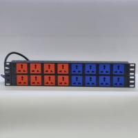 Unité de distribution d'énergie universelle à 8 ports en alliage d'aluminium PDU Rack Mount 1U 19 pouces 8 Way Cabinet Sockets