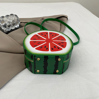 Tas Selempang Wanita Desain Buah Unik, Bentuk Bulat Motif Semangka, Kustomisasi Pabrik, Tas Tangan Kecil