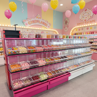 Équipement de supermarché Ecobox : Présentoirs à bonbons et fruits secs, bacs à céréales, étagères métalliques pour magasin