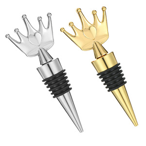 Crown <b>Wine</b> <b>Stopper</b> Gold And Silver Zinc Alloy Aluminum Alloy TPR Sealing Bottle <b>Stopper</b> For Wedding Party - Product Image 3