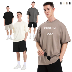 Camisetas Personalizadas con Logotipo, 100% Algodón Grueso para Hombre, Camisetas de Color Sólido, Estampado Puff, Manga Corta, Talla Grande, Unisex - Product Image 1