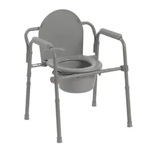 Commode Chair With Toilet BA819 Bedside Commode Chair Raised Toilet Seat With Handles Portable Bathroom Potty Toilet Chair For Adults