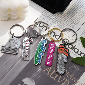 <span class=keywords><strong>Porte</strong></span>-clés en métal personnalisé avec logo d'usine, lettres 3D polies, <span class=keywords><strong>porte</strong></span>-clés promotionnel, souvenir - Product Image 5