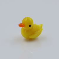 Figurines d'animaux miniatures artisanales en verre de Murano soufflé à la main - Poulet, Oie, Décoration de ferme, Petite œuvre d'art en verre