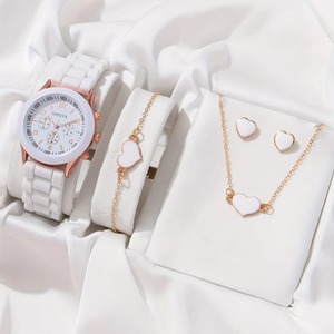 Conjunto de Relojes de Lujo para Mujer, Collar con Colgante de Corazón, Pulsera, Pendientes, Reloj de Cuarzo, Conjunto de Joyería para Mujer, Accesorios, Regalo - Product Image 2