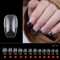 XXS XS Almond Coffin 600pcs Soft Gel False Half Buttered Nail Art Tips Full Cover Gel-X Matte Nail Tips With Black Box Packing