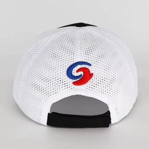 หมวกแก๊ปทรงทรัคเกอร์สีดำขาวทูโทน <span class=keywords><strong>SAMIR</strong></span> GOZAINE ลายพิมพ์พัฟ  พร้อมแผ่นยางติดทั่วไป  ด้านหลังเป็นตาข่าย  ปรับขนาดได้ - Product Image 4