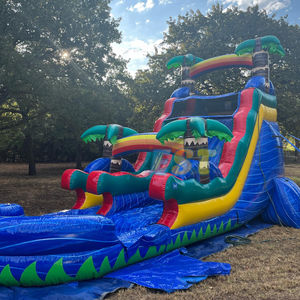 Toboggan aquatique tropical personnalisable pour enfants Toboggan gonflable en forme de <span class=keywords><strong>palmier</strong></span> Piscine pour jeux de fête en plein air - Product Image 2