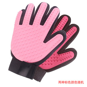 Gants de toilettage pour animaux de compagnie, paume en silicone, pour l'élimination des poils des chats et des chiens, masseur, outil de soin des animaux, options de couleurs bleu et rose - Product Image 4
