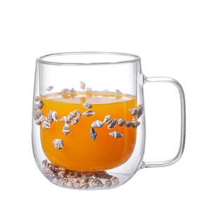 Offre Spéciale – Tasse à café créative en verre borosilicate à double paroi, design élégant, pour café et thé au lait, avec soucoupe - Product Image 1