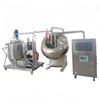 Nouvelle machine à enrober les noix au chocolat haute productivité (70-150 kg par lot) avec écran tactile, réservoir pulvérisateur en acier inoxydable et refroidisseur d'air