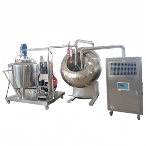 70-150kg por lote Pasas Fruta seca Almendra Cacahuete Máquina <span class=keywords><strong>de</strong></span> nueces recubiertas <span class=keywords><strong>de</strong></span> chocolate con <span class=keywords><strong>enfriador</strong></span> <span class=keywords><strong>de</strong></span> aire y tanque rociador <span class=keywords><strong>de</strong></span> chocolate - Product Image 5