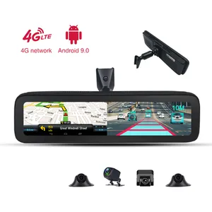 4 Kamera 4 Saluran 360 Derajat Kamera Dasbor Dvr Mobil dengan 4G Android 9.0 ADAS GPS Navigasi HD 720P WiFi App Monitor Jarak Jauh untuk Mobil