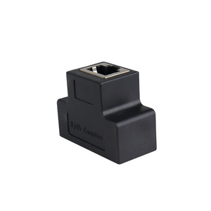 Adaptateur coupleur RJ45 noir LS-POE-013, connecteur droit pour câble réseau - Product Image 1