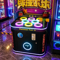 Machine de jeu d'arcade Hammer Fun Whack a Mole à monnayeur avec trous lumineux LED et détection de mouvement pour centres d'amusement pour enfants