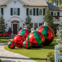 Décorations de Noël gonflables de grande taille en gros, ballons de Noël en plein air, boule à effet miroir, grosses boules de Noël, boules rouges de Noël