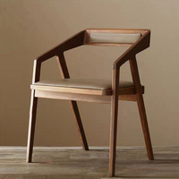 Meilleure Vente Chaise de Salle à Manger Moderne de Luxe en Bois Massif avec Dossier et Accoudoirs en Cuir Inclinables pour la Maison, la Chambre, le Bureau, le Restaurant