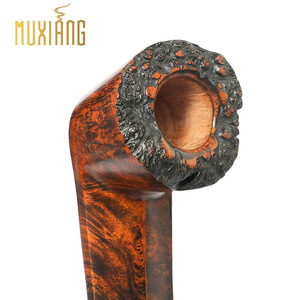 Muxiang Wooden Tobacco Pipe Briar Wood Straight Shape With Burl 3mm Filter Men's Smoking Accessory - Product Image 3